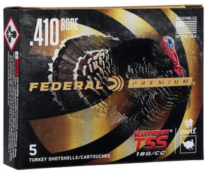 Federal Premium Heavyweight TSS 1,100fps 410 Gauge 3" 13/16 oz. #9 shot Turkey Shotgun Ammunition Federal Premium Heavyweight TSS 1,100fps 410 Gauge 3" 13/16 oz. #9 shot Turkey Shotgun Ammunition