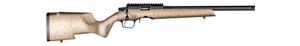 Christensen Arms Ranger 22 LR Bolt Action Rifle with Tan and Black Webbed Carbon Fiber Composite Stock, featuring a carbon fiber tension barrel, TriggerTech trigger, Sub-MOA accuracy, and Ruger 10/22 magazine compatibility, ideal for precision shooting and small game hunting. Christensen Arms Ranger 22 LR Bolt Action Rifle with Tan and Black Webbed Carbon Fiber Composite Stock, featuring a carbon fiber tension barrel, TriggerTech trigger, Sub-MOA accuracy, and Ruger 10/22 magazine compatibility, ideal for precision shooting and small game hunting.