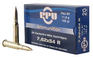 PPU 7.62x54R 182gr FMJ Rifle Ammunition PPU 7.62x54R 182gr FMJ Rifle Ammunition