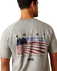 Men's Rebar Groundbreaker Short Sleeve Gray Graphic Tee Shirt by Ariat