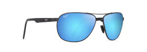 Castles Sunglasses with Matte Dark Ruthenium Frame and Black Lens by Maui Jim