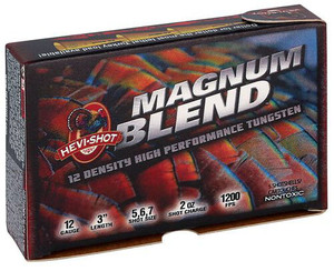 Hevi-Shot Magnum Blend TSS 12GA 3" #5, 6, 7 Shot Turkey Hunting Shells – 1200 FPS, 448 Pellets, 12 g/cc Tungsten, High-Density Blended Turkey Ammunition Hevi-Shot Magnum Blend TSS 12GA 3" #5, 6, 7 Shot Turkey Hunting Shells – 1200 FPS, 448 Pellets, 12 g/cc Tungsten, High-Density Blended Turkey Ammunition