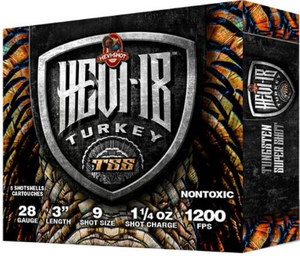 Hevi-Shot Hevi-18 TSS 1200fps 28ga 3" 1-1/4oz #9 Shot Turkey Hunting Shotgun Ammunition Hevi-Shot Hevi-18 TSS 1200fps 28ga 3" 1-1/4oz #9 Shot Turkey Hunting Shotgun Ammunition