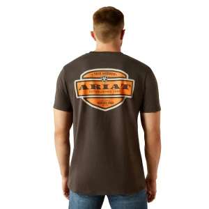 Men's Ol' Style Lockup Short Sleeve Vintage Black Graphic Tee Shirt by Ariat