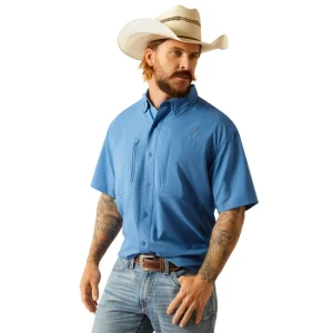 Men's VentTEK Short Sleeve Sapphire Button Down Shirt by Ariat