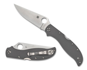 Stretch 2 XL Grey G-10 Knife with CPM Cru Wear Blade by Spyderco Stretch 2 XL Grey G-10 Knife with CPM Cru Wear Blade by Spyderco