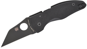 Black MicroJimbo G-10 Plainedge 2.45" Blade Folding Knife by Spyderco
