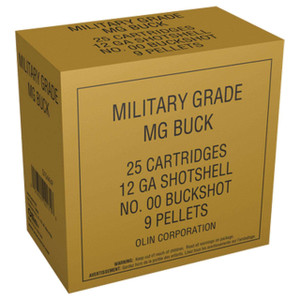 Winchester Military Grade 1,325 12 Gauge 2-3/4" 9 Pellet 00 Buckshot Shotgun Ammunition Winchester Military Grade 1,325 12 Gauge 2-3/4" 9 Pellet 00 Buckshot Shotgun Ammunition