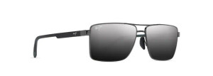 Piha Polarized Sunglasses with Shiny Gunmetel Black Frames and Dual Mirror Silver to Black Lenses by Maui Jim