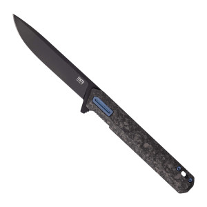 F2 Bravo Forged Carbon and Blue Folding Knife by Tekto Knives F2 Bravo Forged Carbon and Blue Folding Knife by Tekto Knives
