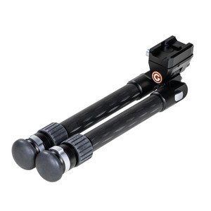 Gunwerks Elevate 2.0 Bipod with lightweight carbon fiber legs, 5-19 inch adjustable height, and NeoLok™ Picatinny attachment on a hunting rifle in rugged terrain. Gunwerks Elevate 2.0 Bipod with lightweight carbon fiber legs, 5-19 inch adjustable height, and NeoLok™ Picatinny attachment on a hunting rifle in rugged terrain.