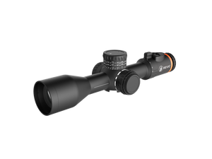 Revic Radikl 4-25x50mm Smart Rifle Scope with ED glass, Revic ballistic solver, and 4-25x magnification on a hunting rifle for long-range precision. Revic Radikl 4-25x50mm Smart Rifle Scope with ED glass, Revic ballistic solver, and 4-25x magnification on a hunting rifle for long-range precision.