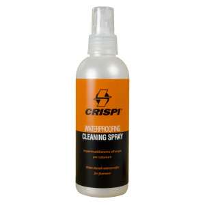 Crispi Waterproofing Spray 5 oz canister for water-repellent care on suede, Nubuck, and synthetic Crispi hunting boots in rugged conditions.
