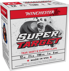 Winchester Super Target 12ga 1180fps 2-3/4" 1oz #8 Shot Shotgun Ammunition