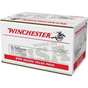 Winchester USA 556 NATO 55gr FMJ 200rd Value Pack Rifle Ammunition Winchester USA 556 NATO 55gr FMJ 200rd Value Pack Rifle Ammunition