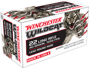 Winchester Wildcat 22lr 40gr Lead Round Nose Rimfire Ammunition Winchester Wildcat 22lr 40gr Lead Round Nose Rimfire Ammunition