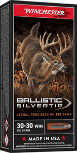 Winchester Ballistic Silvertip .30-30 Winchester, 150 Grain Expansion Polymer Tip, Rifle Ammunition - Box Winchester Ballistic Silvertip .30-30 Winchester, 150 Grain Expansion Polymer Tip, Rifle Ammunition - Box