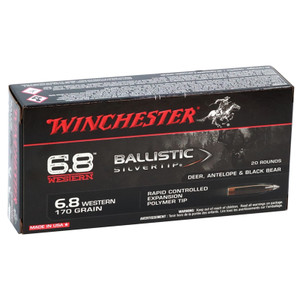 Winchester Ballistic Silvertip 2,920 fps 6.8 Western 170 Grain Rapid Controlled Expansion Polymer Tip Rifle Ammunition