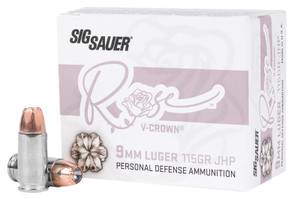 Sig Sauer Rose 9mm Luger 115gr JHP V-Crown Handgun Ammunition Sig Sauer Rose 9mm Luger 115gr JHP V-Crown Handgun Ammunition