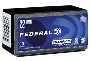 Federal Champion Training 1,880 fps 22 Winchester Magnum 40 Grain Full Metal Jacket Rifle Ammunition