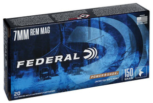 Federal Power Shok 7mm Rem Mag 150GR Soft Point Rifle Ammunition Federal Power Shok 7mm Rem Mag 150GR Soft Point Rifle Ammunition