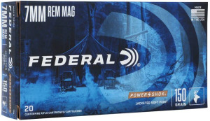 Federal Power-Shok 7mm Remington Magnum, 150 Grain Soft Point, Rifle Ammunition - Box Federal Power-Shok 7mm Remington Magnum, 150 Grain Soft Point, Rifle Ammunition - Box