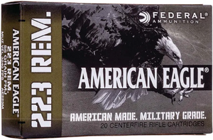 Federal Premium American Eagle 223 Rem 55gr FMJBT Rifle Ammunition Federal Premium American Eagle 223 Rem 55gr FMJBT Rifle Ammunition