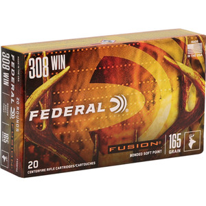 Federal Fusion 2,700 fps 308 Winchester 165 Grain Bonded Soft Point Rifle Ammunition
