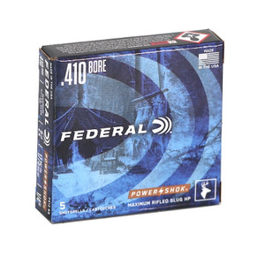 Federal Power Shok 1,775 fps 410 Gauge 2-1/2" 1/4 oz Rifled Hollow Point Slug Shotgun Ammunition