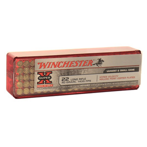 Winchester Hyper Speed 1,435 fps 22 Long Rifle 40 Grain Plated Lead Hollow Point Rimfire Ammunition