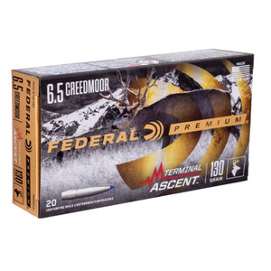 Federal Premium 2,800 fps 6.5 Creedmoor 130 Grain Terminal Ascent Polymer Tip Rifle Ammunition
