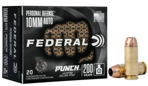 Federal Personal Defense Punch 10mm Auto 200gr JHP Handgun Ammunition Federal Personal Defense Punch 10mm Auto 200gr JHP Handgun Ammunition