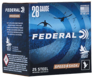 Federal Speed-Shok 1,350 fps 28 Gauge 2-3/4" 5/8 oz. #6 Steel Shot Shotgun Ammunition Federal Speed-Shok 1,350 fps 28 Gauge 2-3/4" 5/8 oz. #6 Steel Shot Shotgun Ammunition