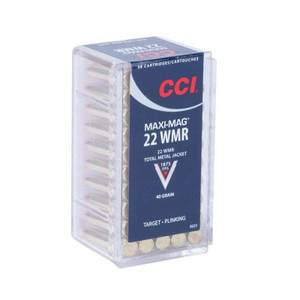 CCI Maxi Mag 1,875 fps 22 Winchester Magnum Rimfire 40 Grain Total Metal Jacket Rimfire Ammunition