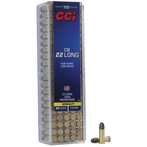 CCI CB 22 Long 29gr LRN Mini Cap 100 Round Box Rimfire Ammunition