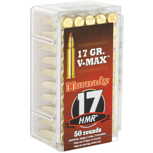 Hornady Varmint Express 2,550 fps 17 HMR 17 Grain V Max Rimfire Ammunition