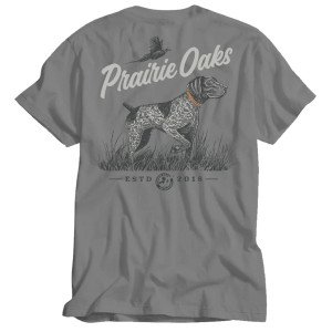 Pointing Short-Sleeve T-Shirt by Prairie Oaks Waterfowl - Graphite Pointing Short-Sleeve T-Shirt by Prairie Oaks Waterfowl - Graphite