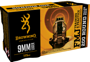 Browning 1,190 fps 9mm Luger 115 Grain Full Metal Jacket Handgun Ammunition