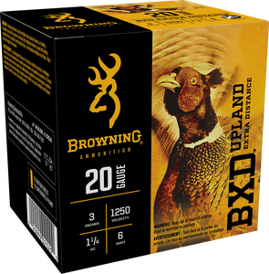 Browning 20ga 1250fps 3" 1-1/4oz #6 BXD Upland Shotgun Ammunition Browning 20ga 1250fps 3" 1-1/4oz #6 BXD Upland Shotgun Ammunition