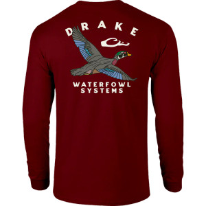 Men's Retro Wood Duck Long Sleeve Graphic Tee Shirt by Drake