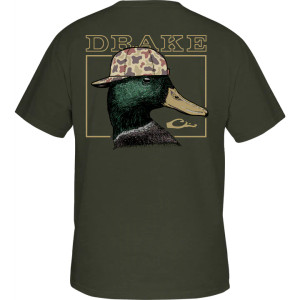 Men's Back Cap Mallard Short Sleeve Graphic Tee Shirt by Drake