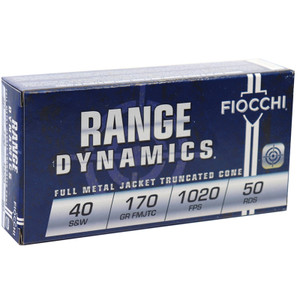 Fiocchi Range Dynamics 1,050 fps 40 Smith & Wesson 170 Grain Full Metal Jacket Truncated Cone Handgun Ammunition
