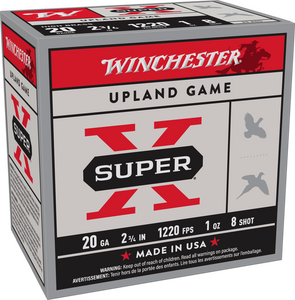 Winchester Super-X , 20 Gauge 2-3/4 in. 1 oz. #8 Heavy Lead Shot, Shotgun Ammunition Winchester Super-X , 20 Gauge 2-3/4 in. 1 oz. #8 Heavy Lead Shot, Shotgun Ammunition