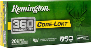 Remington Core Lokt 360 Buckhammer 180 Grain Soft Point Rifle Ammunition