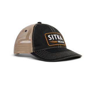 Heritage Patch Vintage Trucker Hat by Sitka - Sitka Black Front