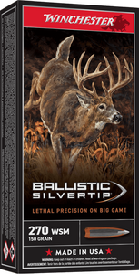 Winchester Ballistic Silvertip, .270 Winchester Short Magnum 150 Grain, Rifle Ammunition - Box Winchester Ballistic Silvertip, .270 Winchester Short Magnum 150 Grain, Rifle Ammunition - Box