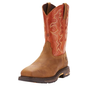Men's WorkHog Wide Square Steel Toe Leather Cowboy Boots by Ariat