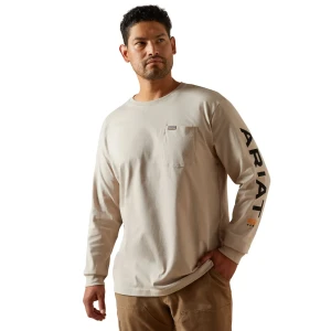 Men's Cotton Strong Standard Long Sleeve Logo Pocket Shirt by Ariat