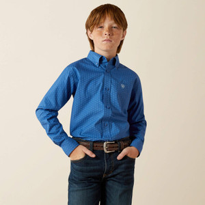 Boys Stratford Long Sleeved Shirt in blue Boys Stratford Long Sleeved Shirt in blue