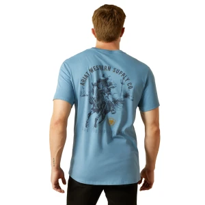 Men's Blazing Saddle Short Sleeve Blue Graphic Tee Shirt by Ariat